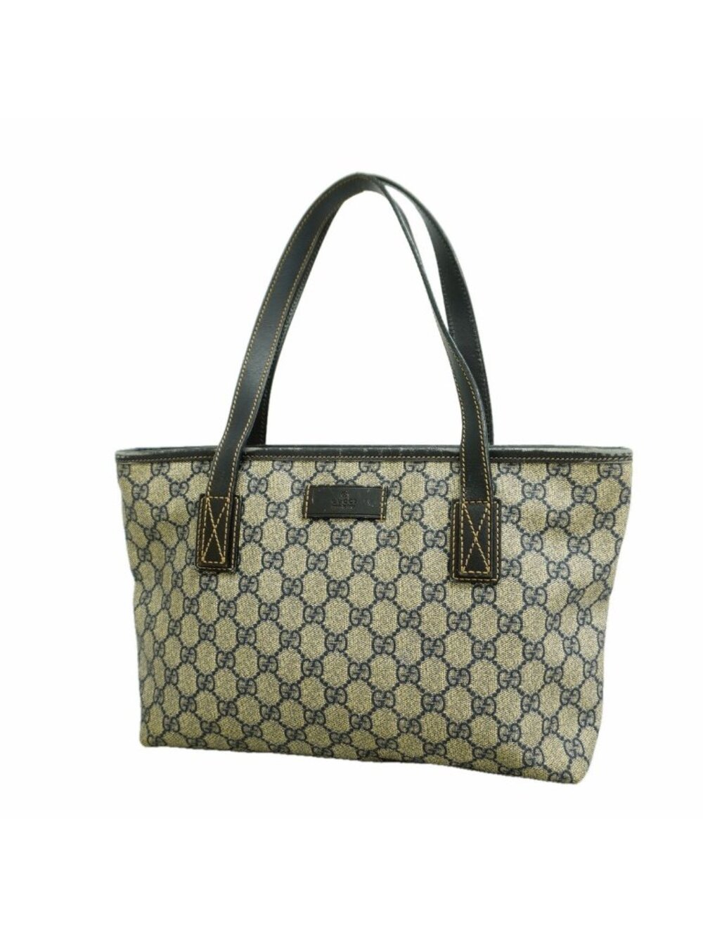 Gucci Tote Bag GG Canvas Abbey Navy Silver